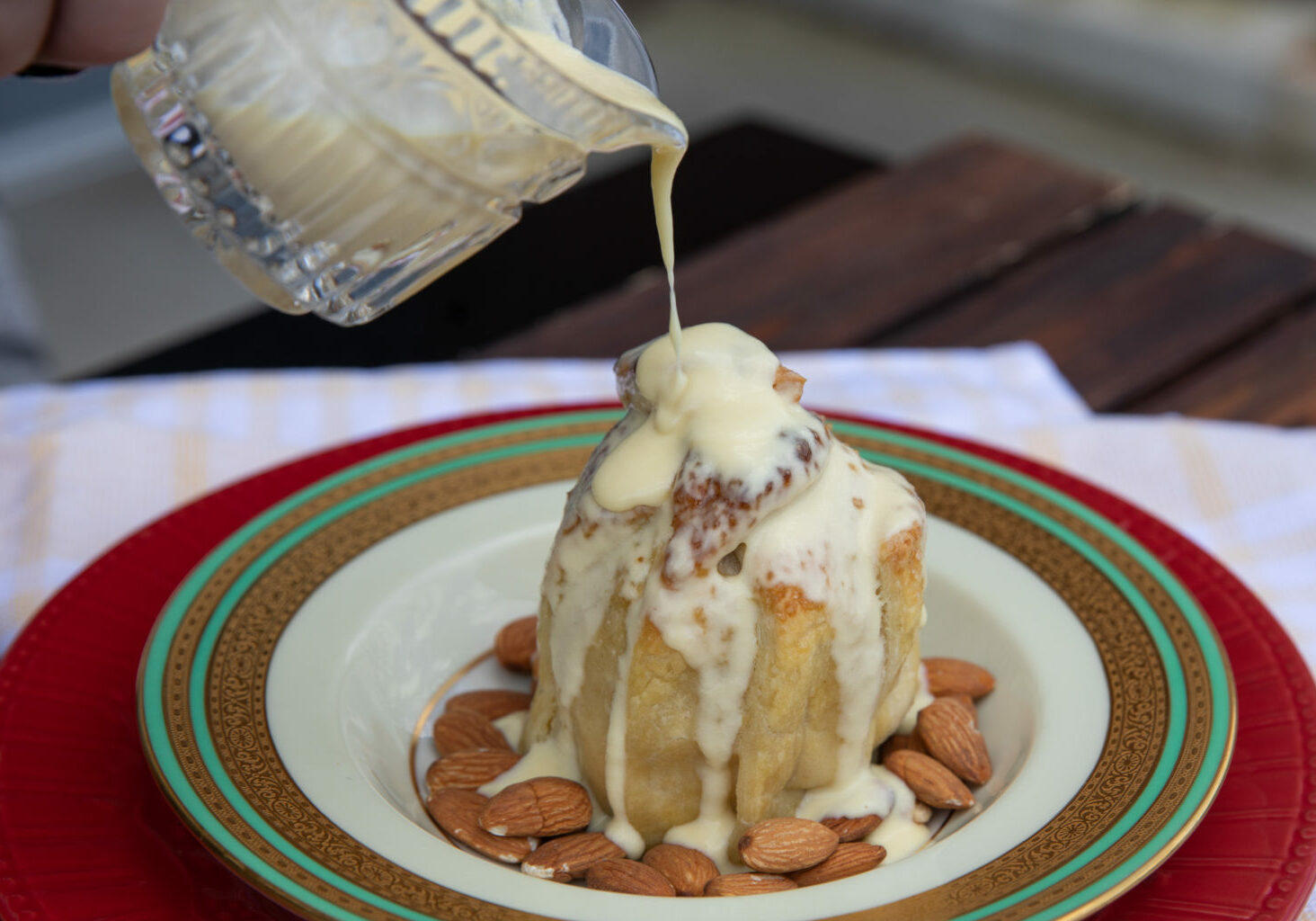 Apple Dumpling with cardamom sauce