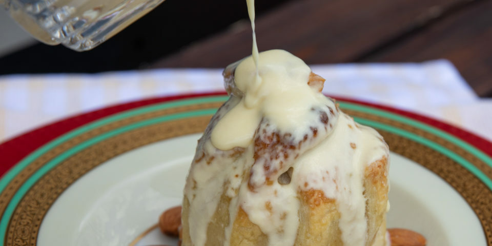 Apple Dumpling with cardamom sauce